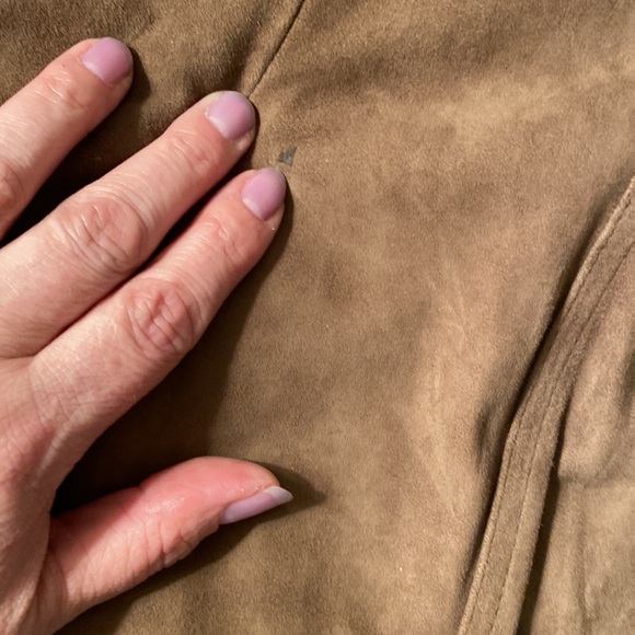 Talbots suede one button jacket sz16 in toffee color - Picture 3 of 4